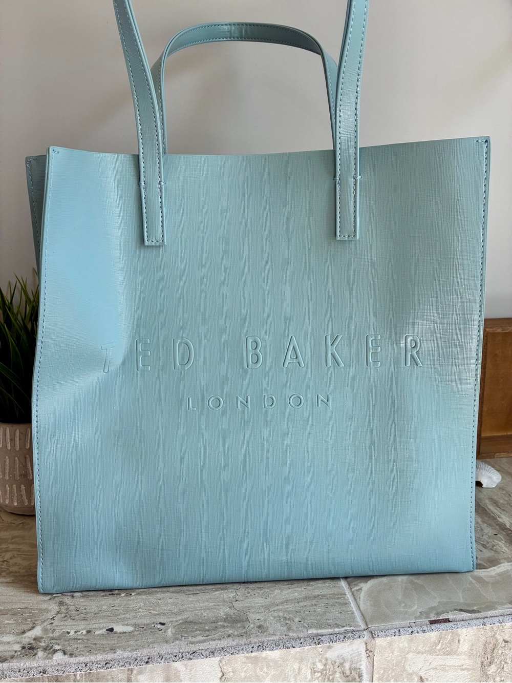 Ted Baker Light Blue Embossed Tote - Picture 2 of 4